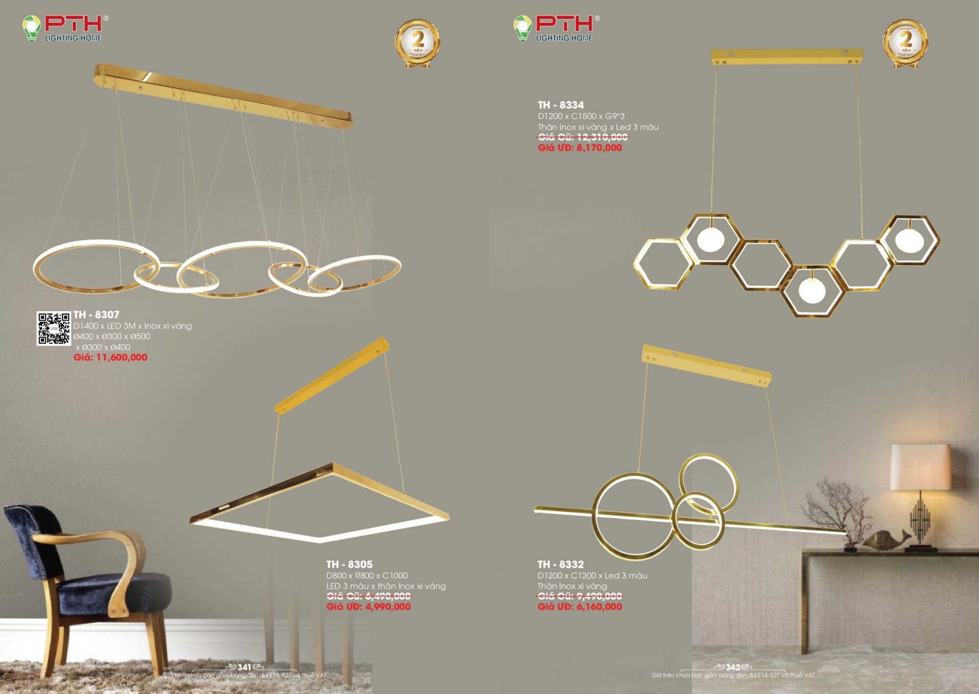 Bảng giá đèn trang trí PTH Lighting Home 2026